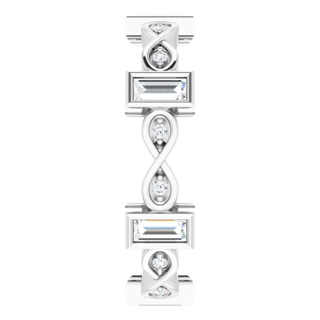 0.94 ct. Bezel Set Baguette & Round Diamond Infinity Design Eternity Band-VIRABYANI